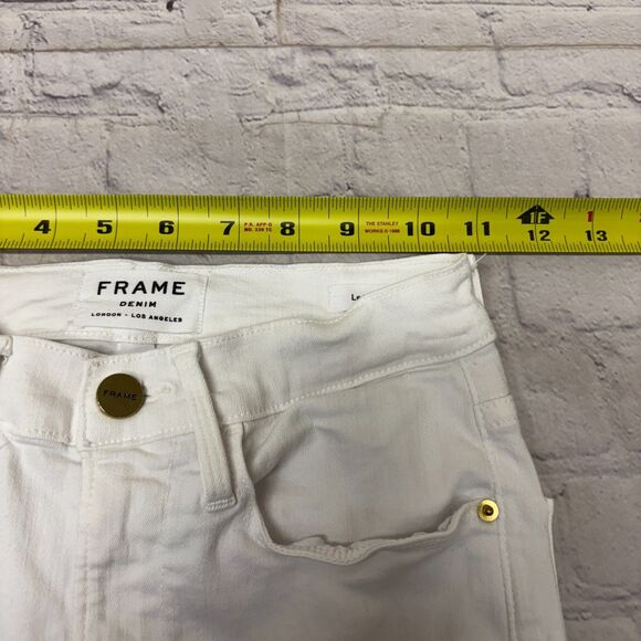 Frame Women Le High Straight Jeans Size 24 White Denim C032 -30 - Picture 4 of 16